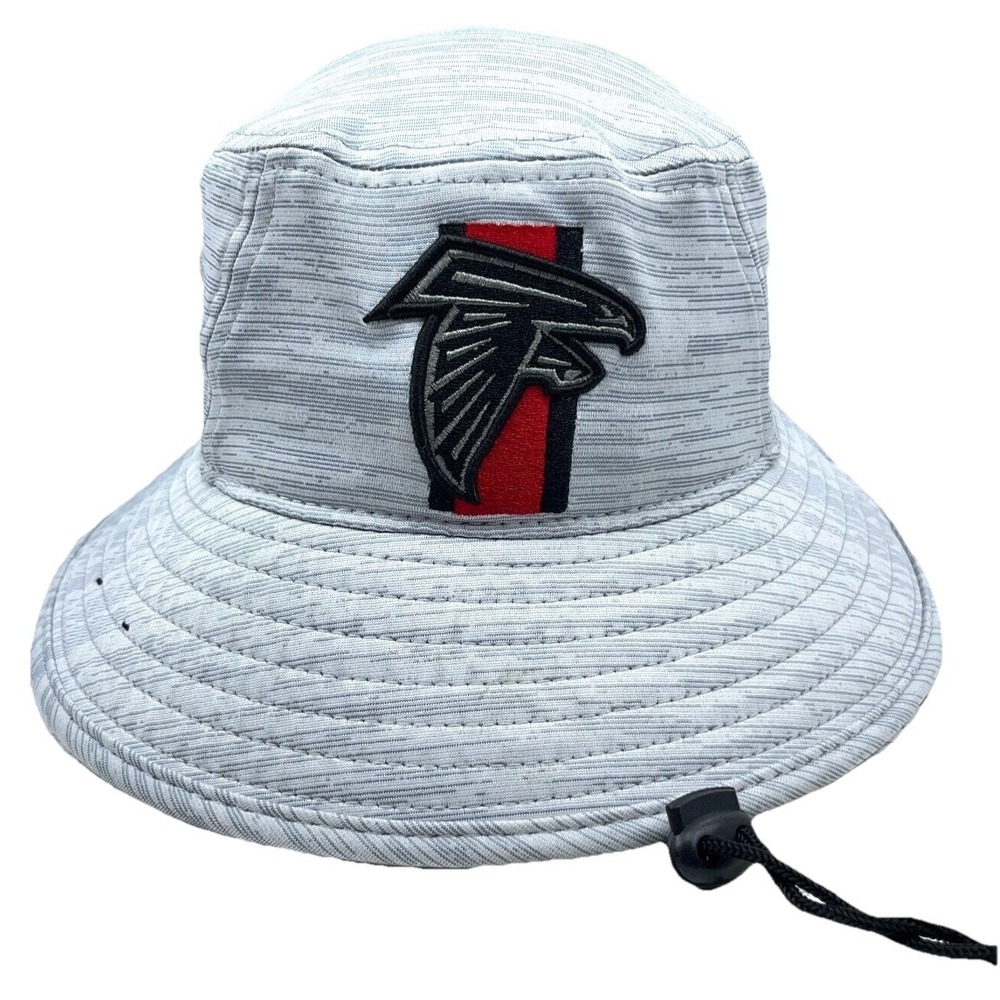 Atlanta Falcons Bucket Hat Cap Gray Black Big Logo New Era‎ OSFM Adult Fishing